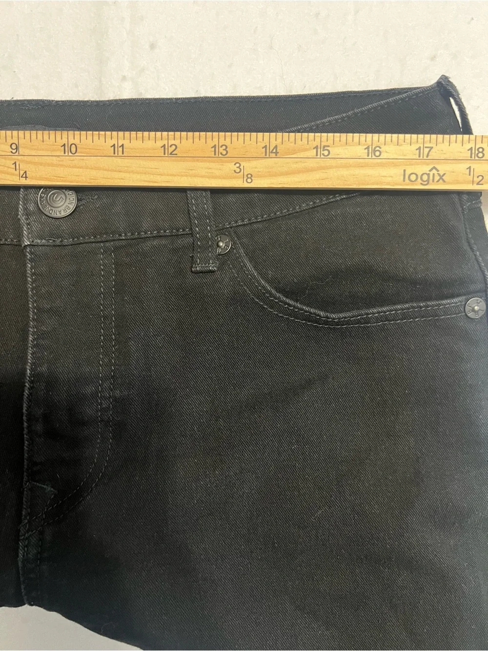 True Religion Men’s Relaxed Straight Jeans Black Raw Hem Frayed Stretch Sz 34